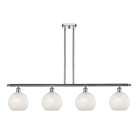 A large image of the Innovations Lighting 516-4I-11-48-White Mouchette-Indoor Pendant Polished Chrome / White Mouchette