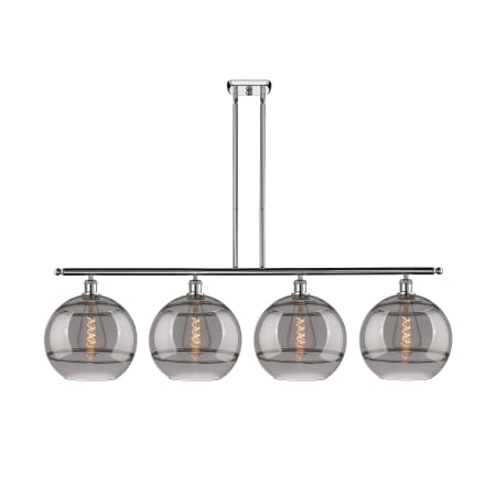 A large image of the Innovations Lighting 516-4I-14-50 Rochester Linear Polished Chrome / Smoked