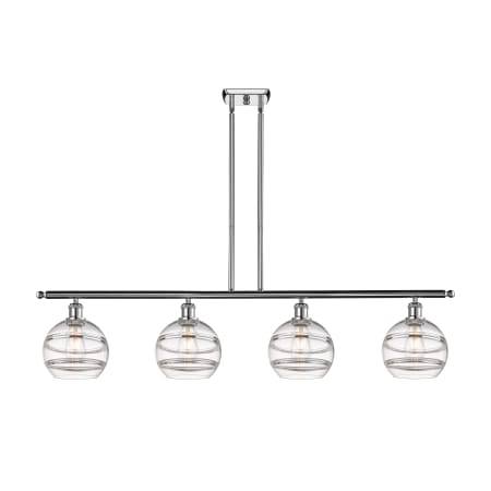 A large image of the Innovations Lighting 516-4I-10-48 Rochester Linear Polished Chrome / Clear