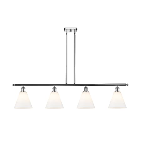 A large image of the Innovations Lighting 516-4I-11-48 Berkshire Linear Polished Chrome / Matte White