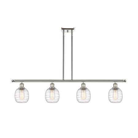 A large image of the Innovations Lighting 516-4I-10-48 Belfast Linear Polished Nickel / Deco Swirl