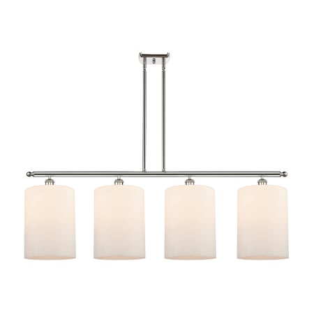 A large image of the Innovations Lighting 516-4I-10-48-L Cobbleskill Linear Polished Nickel / Matte White