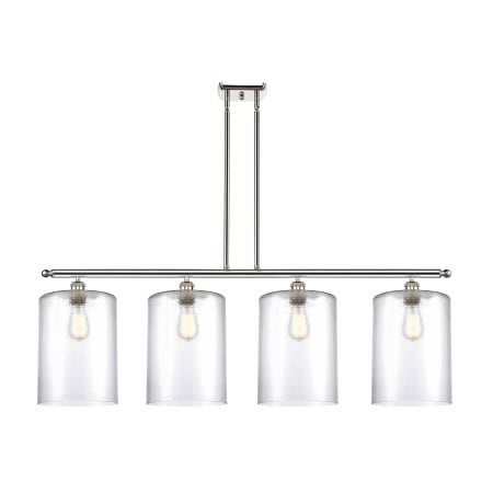 A large image of the Innovations Lighting 516-4I-10-48-L Cobbleskill Linear Polished Nickel / Clear