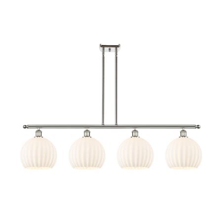 A large image of the Innovations Lighting 516-4I-13-49-White Venetian-Indoor Pendant Polished Nickel / White Venetian