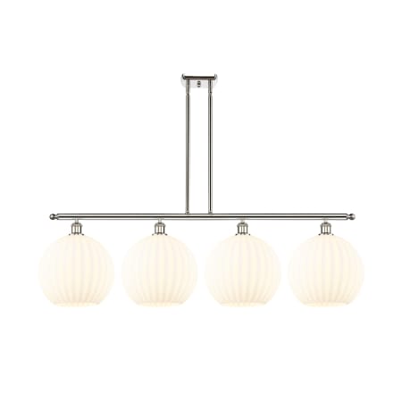 A large image of the Innovations Lighting 516-4I-14-51-White Venetian-Indoor Pendant Polished Nickel / White Venetian