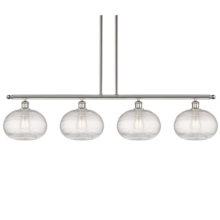 A large image of the Innovations Lighting 516-4I-10-49 Ithaca Pendant Polished Nickel / Clear Ithaca