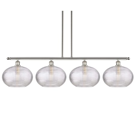 A large image of the Innovations Lighting 516-4I-12-51 Ithaca Pendant Polished Nickel / Clear Ithaca