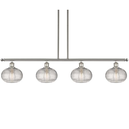 A large image of the Innovations Lighting 516-4I-9-48 Ithaca Pendant Polished Nickel / Clear Ithaca