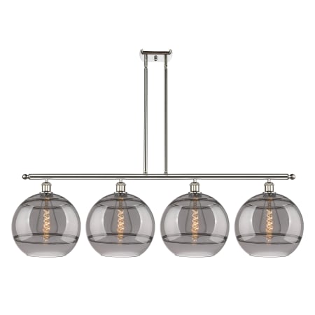 A large image of the Innovations Lighting 516-4I-14-50 Rochester Linear Polished Nickel / Smoked