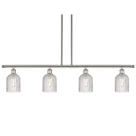 A large image of the Innovations Lighting 516-4I-10-48 Bridal Veil Pendant Polished Nickel / Clear