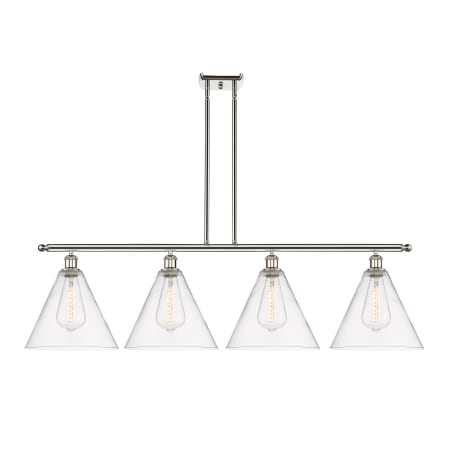 A large image of the Innovations Lighting 516-4I-14-50 Berkshire Linear Polished Nickel / Clear