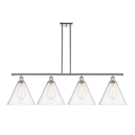 A large image of the Innovations Lighting 516-4I-15-51 Berkshire Linear Polished Nickel / Seedy