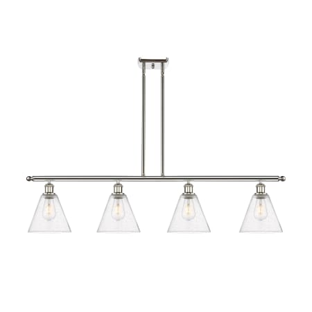 A large image of the Innovations Lighting 516-4I-12-48 Berkshire Linear Polished Nickel / Seedy