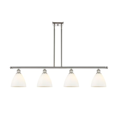 A large image of the Innovations Lighting 516-4I-11-48 Bristol Linear Polished Nickel / Matte White