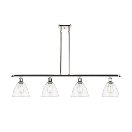 A large image of the Innovations Lighting 516-4I-11-48 Bristol Linear Polished Nickel / Clear