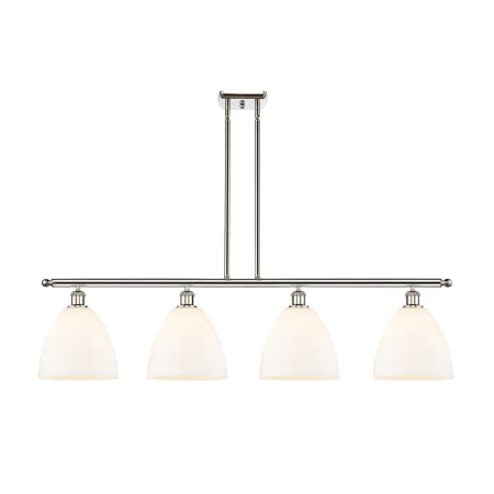 A large image of the Innovations Lighting 516-4I-13-48 Bristol Linear Polished Nickel / Matte White