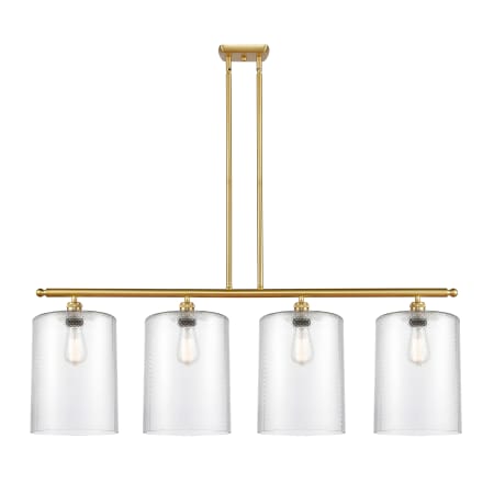 A large image of the Innovations Lighting 516-4I-10-48-L Cobbleskill Linear Satin Gold / Clear