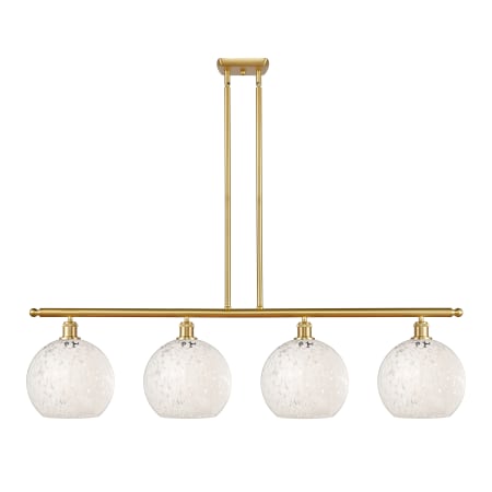 A large image of the Innovations Lighting 516-4I-13-49-White Mouchette-Indoor Pendant Satin Gold / White Mouchette