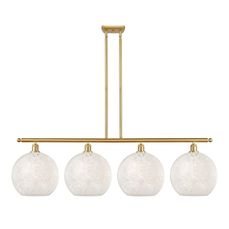 A large image of the Innovations Lighting 516-4I-14-51-White Mouchette-Indoor Pendant Satin Gold / White Mouchette