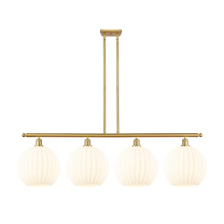 A large image of the Innovations Lighting 516-4I-14-51-White Venetian-Indoor Pendant Satin Gold / White Venetian