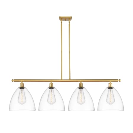 A large image of the Innovations Lighting 516-4I-14-50 Bristol Linear Satin Gold / Clear