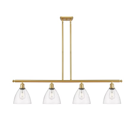 A large image of the Innovations Lighting 516-4I-11-48 Bristol Linear Satin Gold / Clear