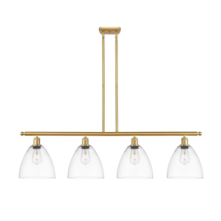 A large image of the Innovations Lighting 516-4I-13-48 Bristol Linear Satin Gold / Clear
