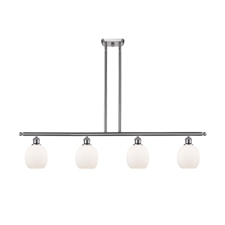 A large image of the Innovations Lighting 516-4I Belfast Brushed Satin Nickel / Matte White