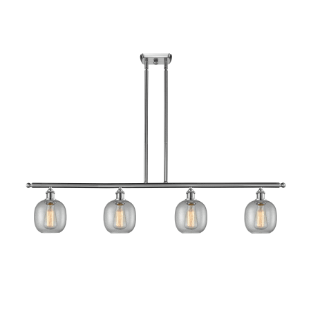 A large image of the Innovations Lighting 516-4I Belfast Brushed Satin Nickel / Clear Seedy