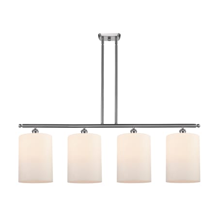 A large image of the Innovations Lighting 516-4I-10-48-L Cobbleskill Linear Brushed Satin Nickel / Matte White