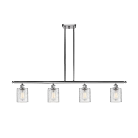 A large image of the Innovations Lighting 516-4I Cobbleskill Brushed Satin Nickel / Clear Ripple