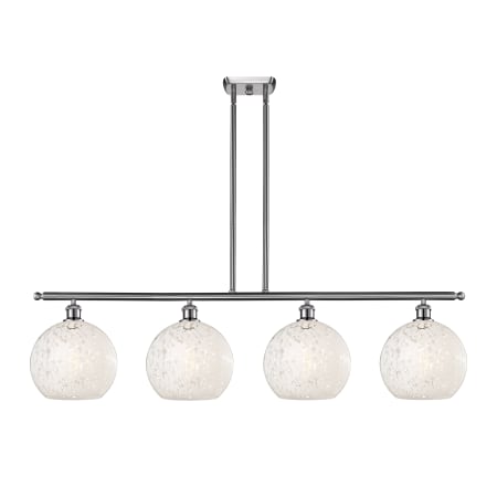 A large image of the Innovations Lighting 516-4I-13-49-White Mouchette-Indoor Pendant Brushed Satin Nickel / White Mouchette