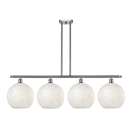 A large image of the Innovations Lighting 516-4I-14-51-White Mouchette-Indoor Pendant Brushed Satin Nickel / White Mouchette