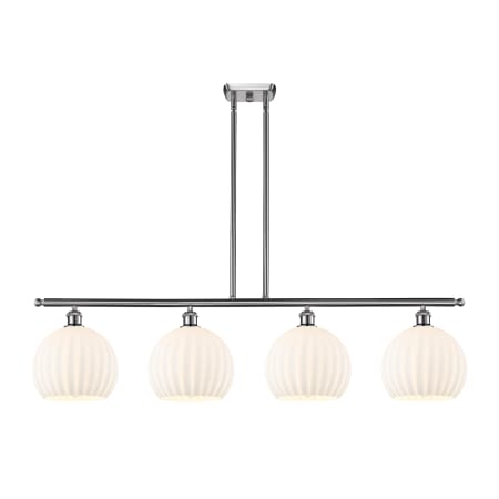 A large image of the Innovations Lighting 516-4I-13-49-White Venetian-Indoor Pendant Brushed Satin Nickel / White Venetian