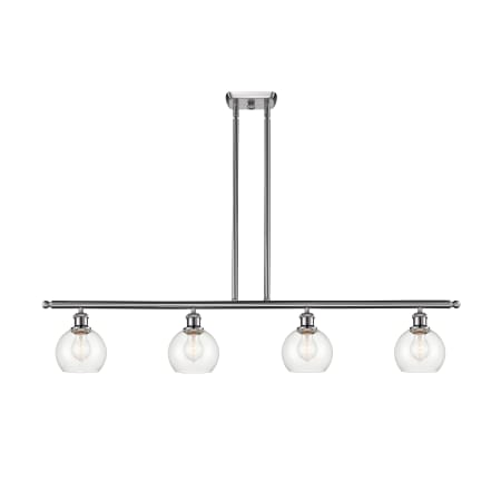A large image of the Innovations Lighting 516-4I-9-48 Athens Linear Brushed Satin Nickel / Clear
