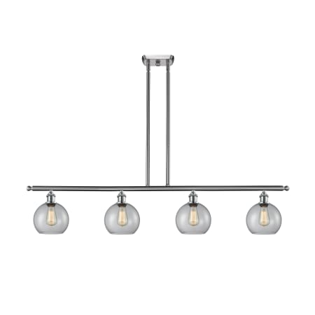 A large image of the Innovations Lighting 516-4I-10-48 Athens Linear Brushed Satin Nickel / Clear