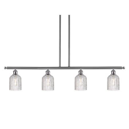 A large image of the Innovations Lighting 516-4I-10-48 Bridal Veil Pendant Brushed Satin Nickel / Clear