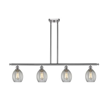 A large image of the Innovations Lighting 516-4I Eaton Brushed Satin Nickel / Clear Fluted