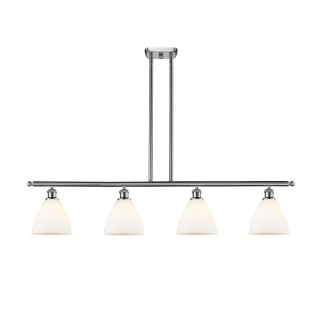 A large image of the Innovations Lighting 516-4I-11-48 Bristol Linear Brushed Satin Nickel / Matte White