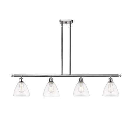 A large image of the Innovations Lighting 516-4I-11-48 Bristol Linear Brushed Satin Nickel / Clear