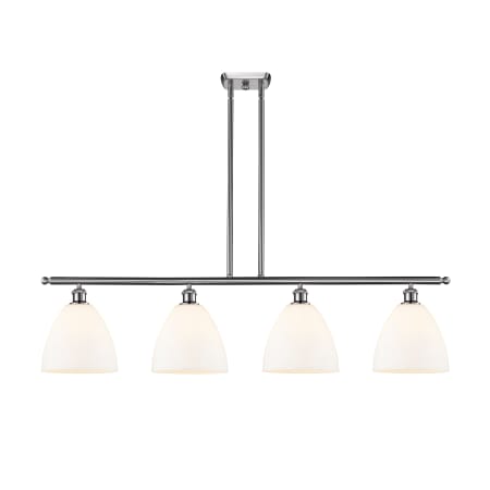 A large image of the Innovations Lighting 516-4I-13-48 Bristol Linear Brushed Satin Nickel / Matte White