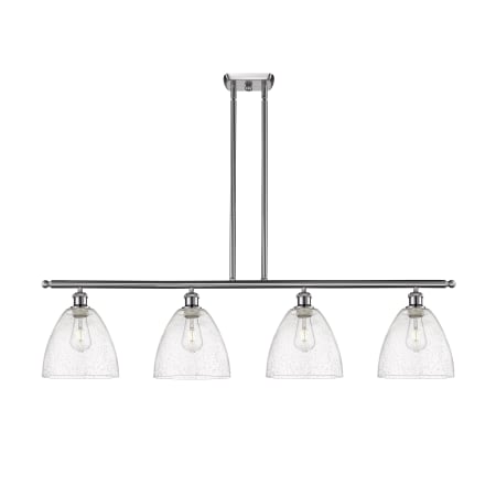 A large image of the Innovations Lighting 516-4I-13-48 Bristol Linear Brushed Satin Nickel / Seedy