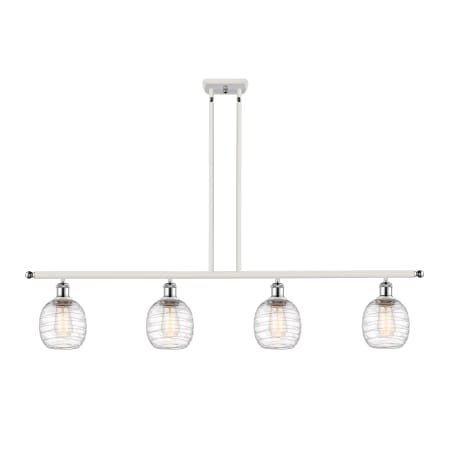 A large image of the Innovations Lighting 516-4I-10-48 Belfast Linear White and Polished Chrome / Deco Swirl