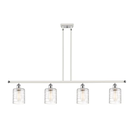 A large image of the Innovations Lighting 516-4I-10-48 Cobbleskill Linear White and Polished Chrome / Deco Swirl