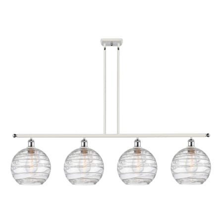 A large image of the Innovations Lighting 516-4I-13-48 Athens Linear White and Polished Chrome / Clear Deco Swirl