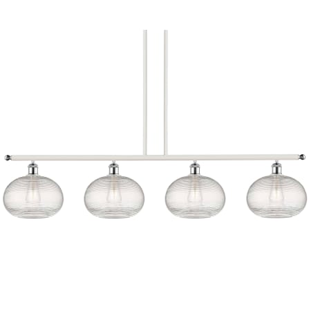 A large image of the Innovations Lighting 516-4I-10-49 Ithaca Pendant White Polished Chrome / Clear Ithaca