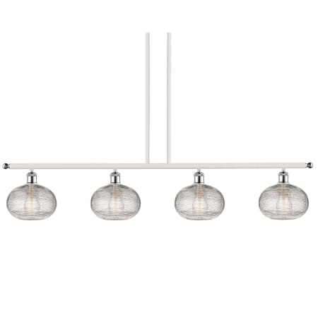 A large image of the Innovations Lighting 516-4I-9-48 Ithaca Pendant White Polished Chrome / Clear Ithaca