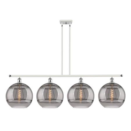A large image of the Innovations Lighting 516-4I-14-50 Rochester Linear White Polished Chrome / Smoked