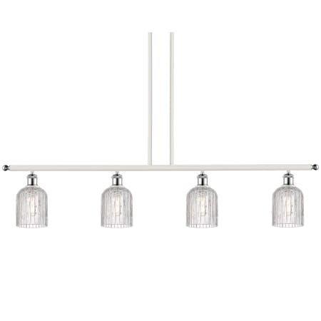 A large image of the Innovations Lighting 516-4I-10-48 Bridal Veil Pendant White Polished Chrome / Clear