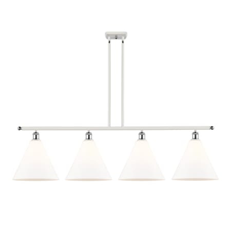 A large image of the Innovations Lighting 516-4I-14-50 Berkshire Linear White and Polished Chrome / Matte White